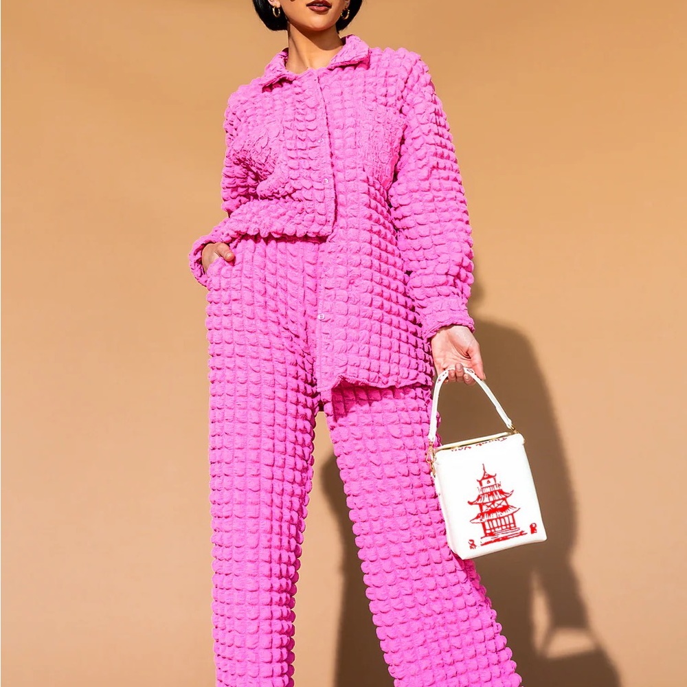 DRESSED IN LALA Bubble Matching Set in Pink